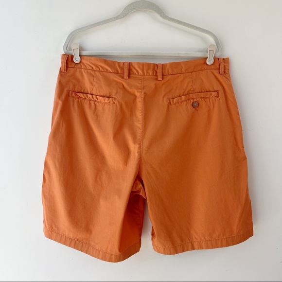 J.Crew factory men’s orange flat front shorts 9” inseam Sz 36 - Picture 3 of 9